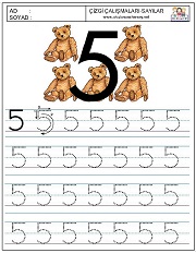 okul öncesi 6 sayısı çizgi çalışması